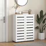 thumbnail of HOMCOM Mobile Scarpiera a 5 Livelli con Ante a Doghe in Legno Bianco