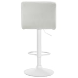 thumbnail of Décoshop26 - Barkruk/kinderstoel x 1 met decoratieve vierkante stiksels crèmekleurige fluwelen zitting witte metalen poten 10_0005336