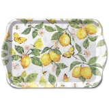 thumbnail of Tablett Melamin 21x13cm  - kleines Serviertablett Frühstückstablett Tischdeko Zitronen Schmetterling Frühling Sommer Dekotablett Weiß Geld