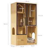 thumbnail of Katzenvilla Set 90x50x160 Katze Spielhaus Kratzbaum Kratzmöbel mit Katzentoilettenschrank 100x45x66 MDF Katzenmöbel Ahornholz für mehrere Katzen