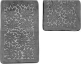 thumbnail of Almina Premium 2 teiliges Bademattenset mit Blumenmotiv  Grau