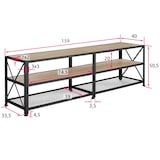 thumbnail of tectake Meuble bas - 161 cm, Bois clair industriel, Chêne Sonoma - 404544