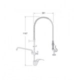 thumbnail of Torneira industrial para hotelaria lavatório de 2 águas com torneira de duche - TS-2M