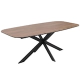 thumbnail of Esszimmertisch HWC-O56, Tisch Esstisch, MDF Metall 200x100cm ~ Walnuss-Optik