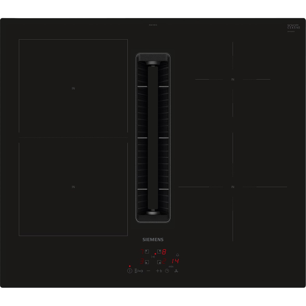 Siemens Kochfeld mit integriertem Abzug ED611BS16E, Induktion