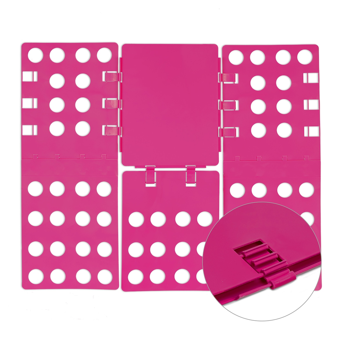 Relaxdays Faltbrett 4. Generation, Zusammenleghilfe, platzsparend, Wäschefalter für T Shirts, Hemden, flexibel, pink