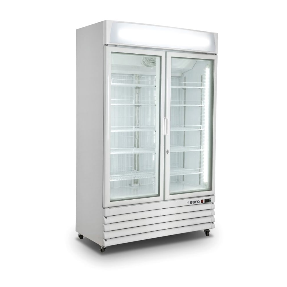 Congelador Saro con puerta de cristal - Modelo D 800 de 2 puertas, blanco