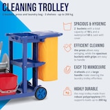 thumbnail of ulsonix - ulsonix Chariot de ménage avec 2 seaux, essoreur, sac à linge et 3 étagères pour jusqu'à 200 kg -nettoyage linge lavage