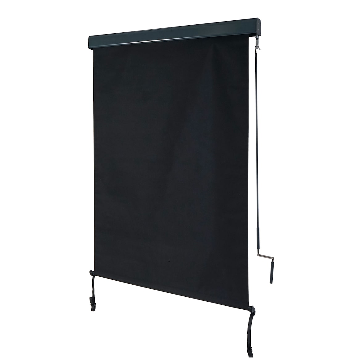 Toldo vertical HWC-F42, toldo vertical protección de la intimidad estor enrollable exterior, protección UV 50 tejido ~ 250x100cm, negro