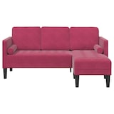 thumbnail of vidaXL Sofa 3-Sitzer mit Chaiselongue L-Form Weinrot 160 cm Samt