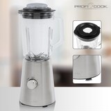 thumbnail of Proficook UM 1213 Amerikanischer Standmixer, 1-Liter-Glasbehälter, 2 Geschwindigkeiten + Impuls, Eispickel-Funktion, Edelstahlklingen. 500W Silber