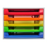 thumbnail of Exacompta 221098D 1x THE BOX, ladenbox met 5 open laden voor DIN A4+ documenten, harlekijn-transparant