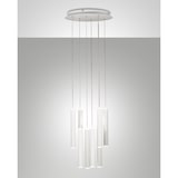 thumbnail of Luminária Pendente Circular Fabas Luce Prado com 8 Lâmpadas - LED Regulável de 52 W - Rosácea de Teto Redonda Branco Fosco