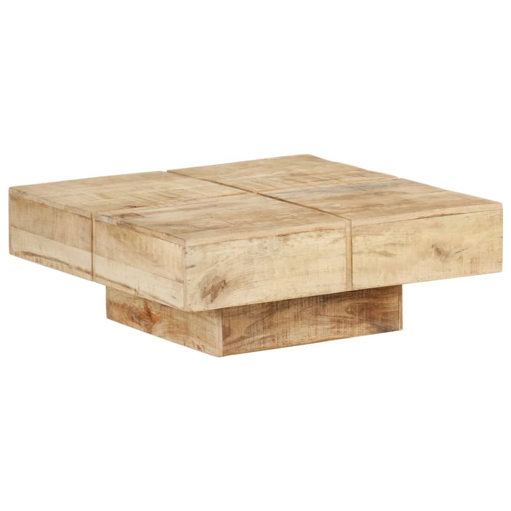 Table basse 80x80x28 cm Bois de manguier massif Modèle Apex Panorama Stella