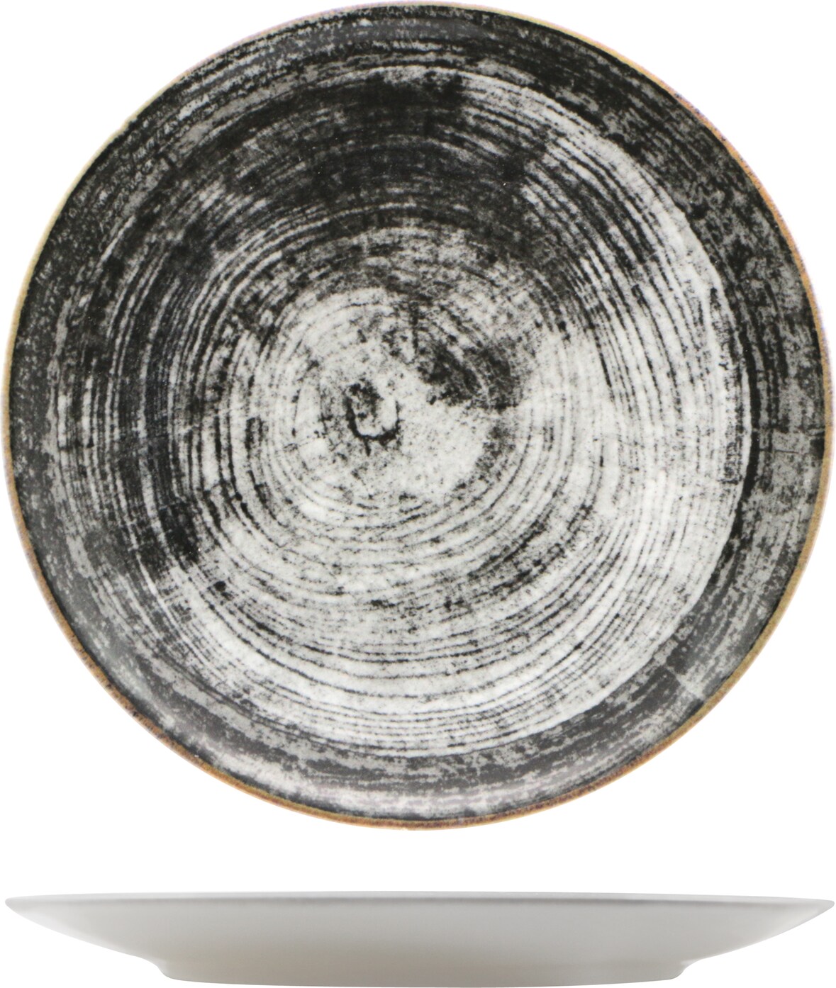 Saturnia, set 12 piatti piani Black Round in porcellana cm 26 10721-22Z07001 nero