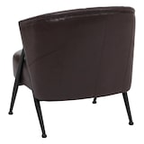 thumbnail of Décoshop26 - Fauteuil lounge club style vintage industriel coutures décoratives métal et simili cuir marron foncé 04_0008992