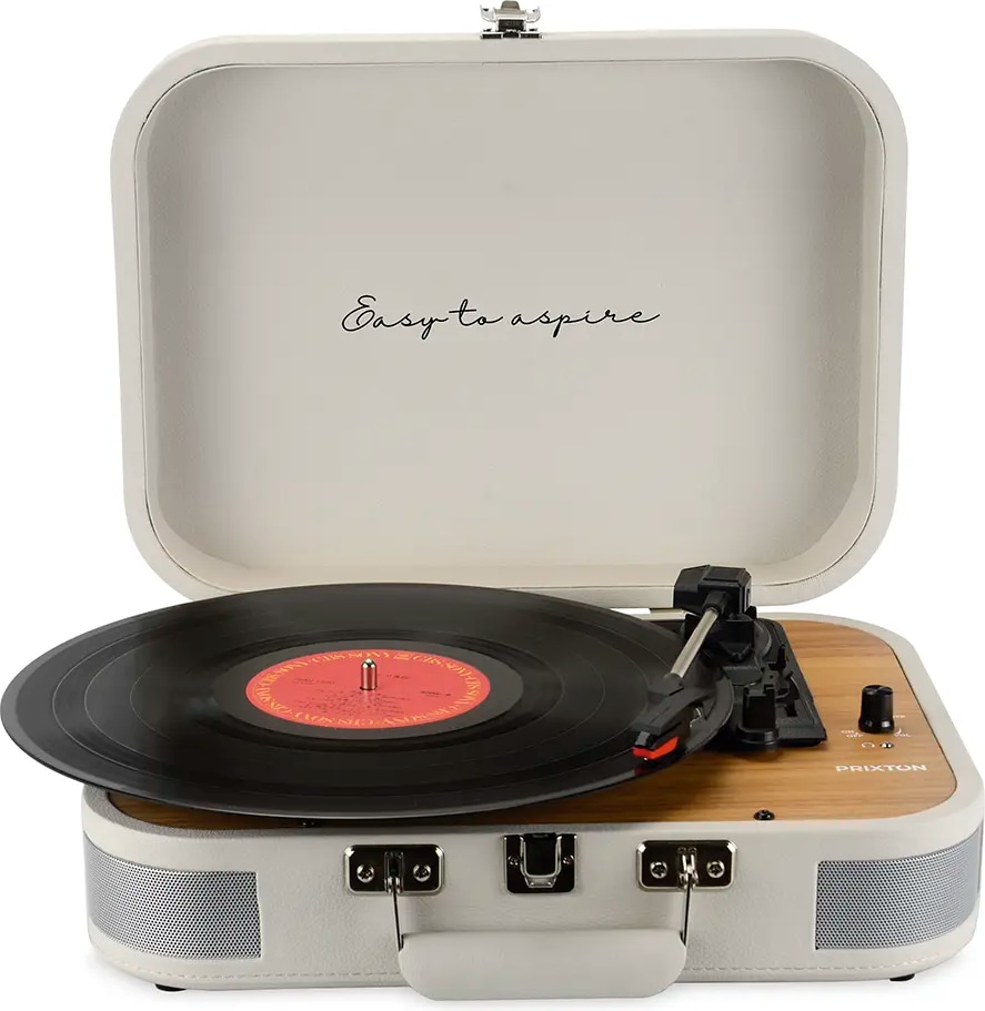 Tocadiscos Bluetooth Vc600 Prixton Reproductor Y Convertidor De Vinilos - Crema