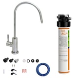 thumbnail of BieTal® Untertisch Wasserfilter Aktivkohle Set mit 1-Wege Hahn Edelstahl matt