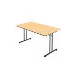 thumbnail of Klapptisch,T-Fuß, 750 x 1200 x 800 mm, tiefschwarz/ahorn