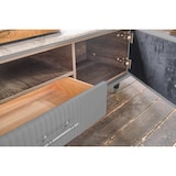 thumbnail of KAWOLA Lowboard MARIA TV-Bank Marmorplatte Kunstleder grau