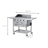 thumbnail of METRO PROFESSIONAL 4-branders gasbarbecue met grillplaat, grilloppervlak 49 x 76 cm, zijtafel, verrijdbaar, staal, zilver