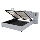 thumbnail of Merax Polsterbett, Hydraulisches Doppelbett 180x200cm mit Nachttischlampen USB-Anschluss, Grau