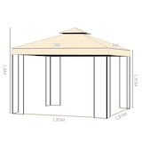 thumbnail of Carpa para Exterior 3x3 m Cenador con Mosquitera Doble Techo Ventilado Beige