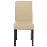 thumbnail of 2er-Set Esszimmerstuhl Stuhl Küchenstuhl Littau ~ Leder, creme, dunkle Beine