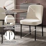 thumbnail of Esszimmerstuhl 6er Set Samt Beige 82x53x43 cm mit schwarzem Metallgestell, dick gepolsterter Sitz, modern minimalistisches Design