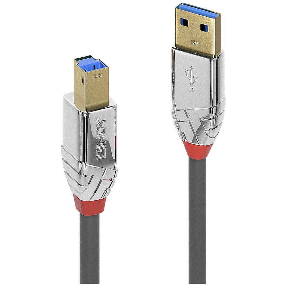LINDY USB-Kabel USB 3.2 Gen1 (USB 3.0 / USB 3.1 Gen1) USB-A Stecker, USB-B Stecker 1 m Grau  36661