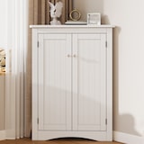 thumbnail of Merax armario esquinero 80 cm, mueble multiusos con 2 puertas y 3 niveles, MDF lacado, blanco