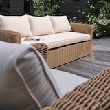 thumbnail of Conjunto de muebles de jardín de 5 plazas de resina tejida en color crudo