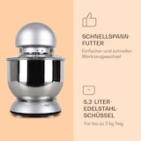 thumbnail of Klarstein Bella Küchenmaschine 1800 W / 2,7 PS 5 Ltr Edelstahl BPA-frei Silber-Metallic