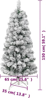 thumbnail of vidaXL Künstlicher Weihnachtsbaum Klappbar Beschneit 150 cm