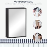 thumbnail of Spiegelschrank Hängeschrank fürs Bad 40x15x60 cm Schwarz mit Spiegeltür und 3 Ebenen, platzsparende Wandmontage, wasserfest lackiert