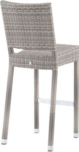 thumbnail of METRO Professional Sgabello da bar Barbados, alluminio/ PE rattan, 46 x 59 x 114 cm, impilabile, con poggiapiedi, grigio pietra