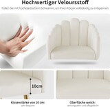 thumbnail of Esszimmerstuhl 48x45x82 cm Velours Beige+Gold mit fächerförmiger Rückenlehne 10 cm Sitzpolster verstellbaren Füßen und Metallbeinen