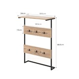 thumbnail of COSTWAY Cabide de parede com prateleira, prateleira de parede com 6 ganchos, cabide industrial com estrutura metálica, natural