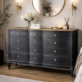 thumbnail of Commode 9 tiroirs maddy 140x45x90 cm gris -   Bois Amadeus 45.00x140.00 cm