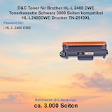 thumbnail of D&C Toner für Brother HL-L 2400 DWE Tonerkassette Schwarz 3000 Seiten kompatibel HL-L2400DWE Drucker TN-2510XL