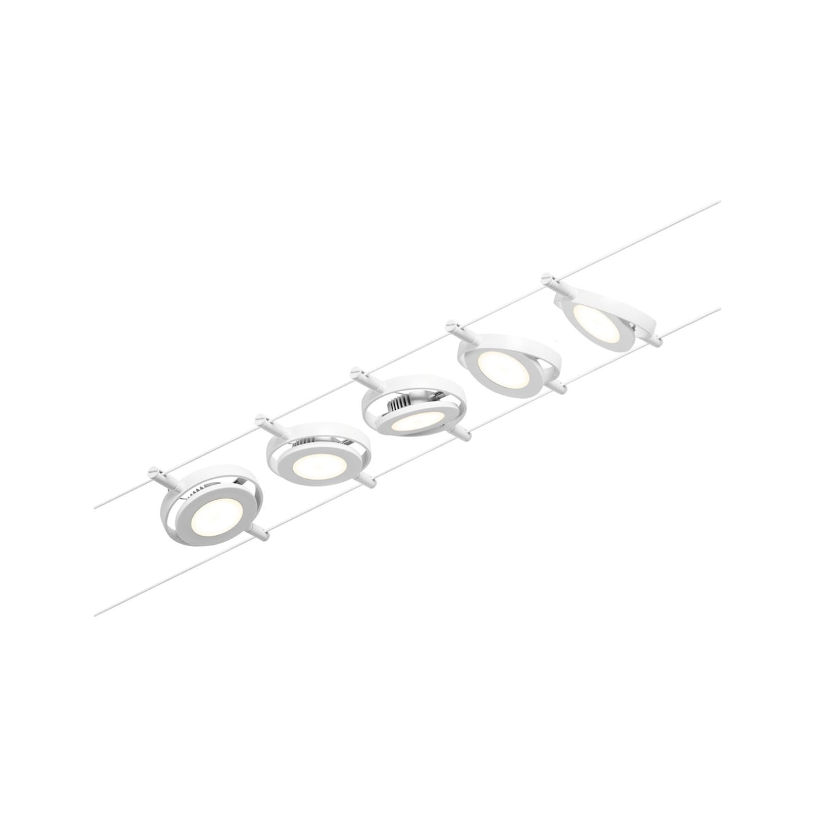 Paulmann CorDuo Système sur câbles LED RoundMac Kit de base  5x200lm 5x4,5W 3000K  230/12V Blanc#Chrome 94416
