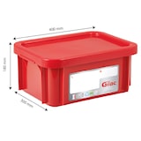 thumbnail of GILAC Bac renforcé HACCP 400 x 300 + couvercle - 12 L - Rouge G119509