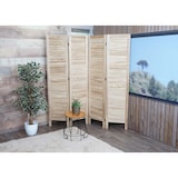 thumbnail of Paravent HWC-G30, Trennwand Sichtschutz Raumteiler, Shabby-Look 170x162cm ~ hellbraun