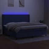thumbnail of vidaXL Boxspringbett mit Matratze & LED Blau 200x200 cm Stoff