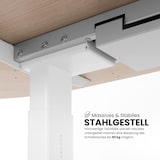 thumbnail of bümö manuell höhenverstellbarer Schreibtisch 200x100 in Eiche, Gestell in graphit/alu - PC Tisch höhenverstellbar & groß, höhenverstellbarer Tisch