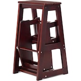 thumbnail of COSTWAY 3-stufige Trittleiter, klappbare Trittleiter-Hockerleiter, 66 cm hoch (braun)