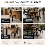 thumbnail of Kosmi - Lot de 4 chaises en métal Noir Mat et Assise en Bois Clair - Style Industriel