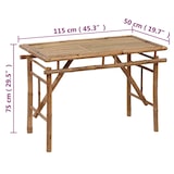 thumbnail of Mesa plegable de jardín de bambú 115x50x75 cm