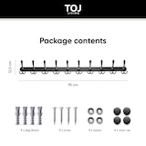 thumbnail of TOJ Living Porte-manteau mural – 30 crochets – 95 cm – acier inoxydable – noir mat – patères