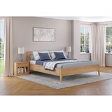 thumbnail of Metallfreies Doppelbett aus Buchenholz konische Füße 180x200 mit wählbaren Zubehör V-60.94-18 Rollrost inkl.